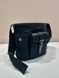 Black Mini Canvas and Leather Bucket Bag |1BE106_2G6S_F0002_V_OOO