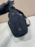 Black Mini Canvas and Leather Bucket Bag |1BE106_2G6S_F0002_V_OOO