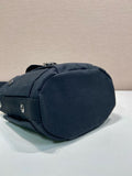 Black Mini Canvas and Leather Bucket Bag |1BE106_2G6S_F0002_V_OOO