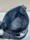 Black Mini Canvas and Leather Bucket Bag |1BE106_2G6S_F0002_V_OOO