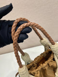 Brown Medium-Sized Cotton Macramé Woven Bag |1BC111_2DI2_F04HU_V_OOR