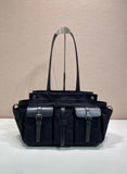 Black Canvas and Leather Tote Bag |2VG139_2G6S_F0002_V_OOO