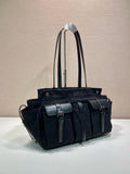Black Canvas and Leather Tote Bag |2VG139_2G6S_F0002_V_OOO