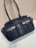 Black Canvas and Leather Tote Bag |2VG139_2G6S_F0002_V_OOO