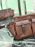 Brown Medium Leather Tote Bag |1BG645_2G6F_F0324_V_OOO