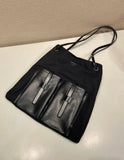 Large Black Canvas and Leather Tote Bag |1BG644_2G6S_F0002_V_OOO