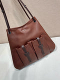 Large Brown Textured Leather Tote Bag |1BC289_2G6F_F0324_V_OOO