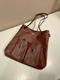 Large Brown Textured Leather Tote Bag |1BC289_2G6F_F0324_V_OOO