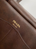 Large Brown Distressed Leather Tote Bag| 1BB165_2ZQ6_F0324_V_OOO