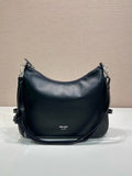 Large Black Leather Shoulder Bag| 1BC288_2CYS_F0002_V_OOO