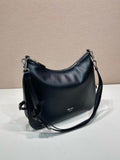 Large Black Leather Shoulder Bag| 1BC288_2CYS_F0002_V_OOO