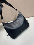 Large Black Leather Shoulder Bag| 1BC288_2CYS_F0002_V_OOO
