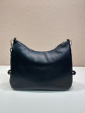 Large Black Leather Shoulder Bag| 1BC288_2CYS_F0002_V_OOO