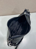 Large Black Leather Shoulder Bag| 1BC288_2CYS_F0002_V_OOO