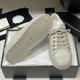 Women's Gray Diamond-Patterned Printed Lambskin Chunky-Soled Casual Sneakers |G46368 B18118 NZ264