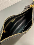 Black Medium Leather Shoulder Bag |1BC229_2CYS_F0002_V_LVM