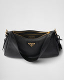 Black Medium Leather Shoulder Bag |1BC229_2CYS_F0002_V_LVM