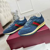 Men's Re-Motion Blue GG Nylon and Suede Sneakers |832461 AAEW3 4245