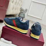 Women's Re-Motion Blue GG Nylon and Suede Sneakers |840291 AAEZM 4245