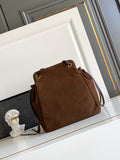Brown Medium Suede Tote Bag |1BG641_2G6D_F0324_V_OOO