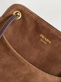 Brown Medium Suede Tote Bag |1BG641_2G6D_F0324_V_OOO