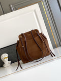 Brown Medium Suede Tote Bag| 1BG641_2G6D_F0324_V_OOO