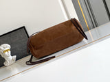 Brown Medium Suede Tote Bag| 1BG641_2G6D_F0324_V_OOO