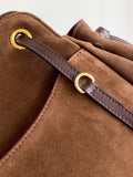Brown Medium Suede Tote Bag| 1BG641_2G6D_F0324_V_OOO