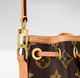Brown Monogram-Coated Canvas Nano Noé Mini Bucket Bag |M81266