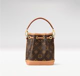 Brown Monogram-Coated Canvas Nano Noé Mini Bucket Bag |M81266