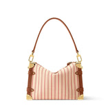 Striped Print Canvas Side Trunk MM Handbag|M28469