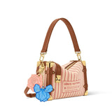 Striped Print Canvas Side Trunk MM Handbag|M28469