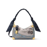 Beige Printed Canvas Side Trunk MM Handbag |M28749