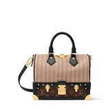 Beige Stripe Fabric Speedy Bandoulière 22 Handbag| M28761