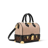 Beige Stripe Fabric Speedy Bandoulière 22 Handbag| M28761