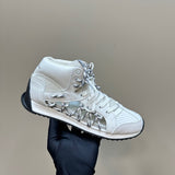 Women's First High-Top Sneakers in White Calfskin and Mesh| KCK431CTF_S19W