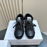 Women's First High-Top Sneakers in Black Cowhide Leather and Mesh| KCK386SNJ_S900