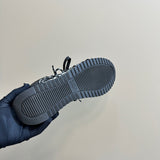 Women's First High-Top Sneakers in Black Cowhide Leather and Mesh| KCK386SNJ_S900