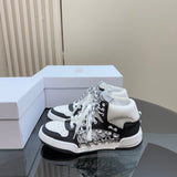 Women's High-Top Sneaker in white and black calf leather with white technical mesh| KCK431CTF_S19W