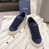 Men's B33 Low-Top Rotational Sneakers Navy Blue Oblique Jacquard Fabric with Navy Blue Suede |3SN303ZWN_H559