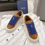 Men's B33 Sneakers Brown and Beige Oblique Jacquard with Brown Suede| 3SN303ZWN_H781