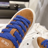 Men's B33 Sneakers Brown and Beige Oblique Jacquard with Brown Suede| 3SN303ZWN_H781