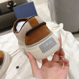 Men's B33 Low-Top Sneakers in Brown and Cream Oblique Jacquard Fabric with Brown and Cognac Suede Accents | 3SN303ZWN_H781