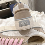 Women's B33 Sneakers Gray and White Oblique Jacquard Fabric with Gray Suede |3SN303ZWN_H858