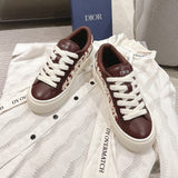 Men's B33 Limited Edition Sneakers Burgundy Smooth Calfskin with Beige Oblique Embossed Embroidery |3SN303ZYQ-H333