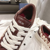 Men's B33 Limited Edition Sneakers Burgundy Smooth Calfskin with Beige Oblique Embossed Embroidery |3SN303ZYQ-H333