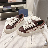Men's B33 Limited Edition Sneakers Burgundy Smooth Calfskin with Beige Oblique Embossed Embroidery |3SN303ZYQ-H333