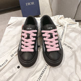 Collaboration B33 Men's Black Smooth Calfskin and Gray Oblique Embroidered Low-Top Sneakers |3SN303ZYQ_H968