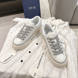 B33 Grey Calfskin and Oblique Jacquard Men's Sneakers|3SN303ZDE_H068