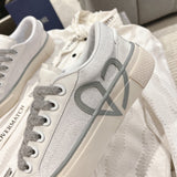 B33 Grey Calfskin and Oblique Jacquard Men's Sneakers|3SN303ZDE_H068